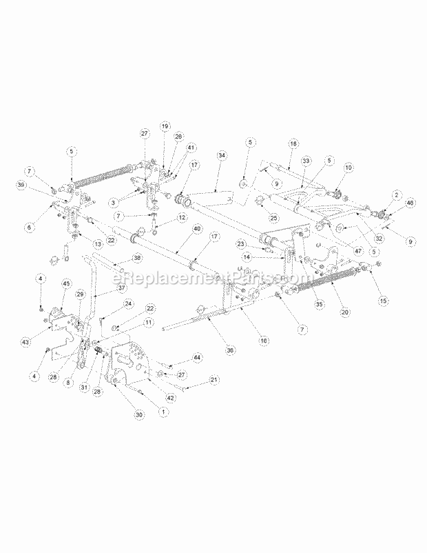 Lift Assembly Diagram and Parts List for M60-KW 53CH5D8X750 Cub Cadet Sprayer